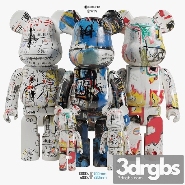 Bearbrick Basquiat ART 3dsmax Download - thumbnail 1