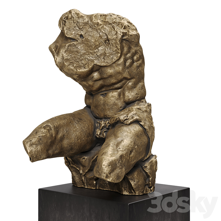 Belvedere Torso sculpture bronze 3DS Max Model - thumbnail 1