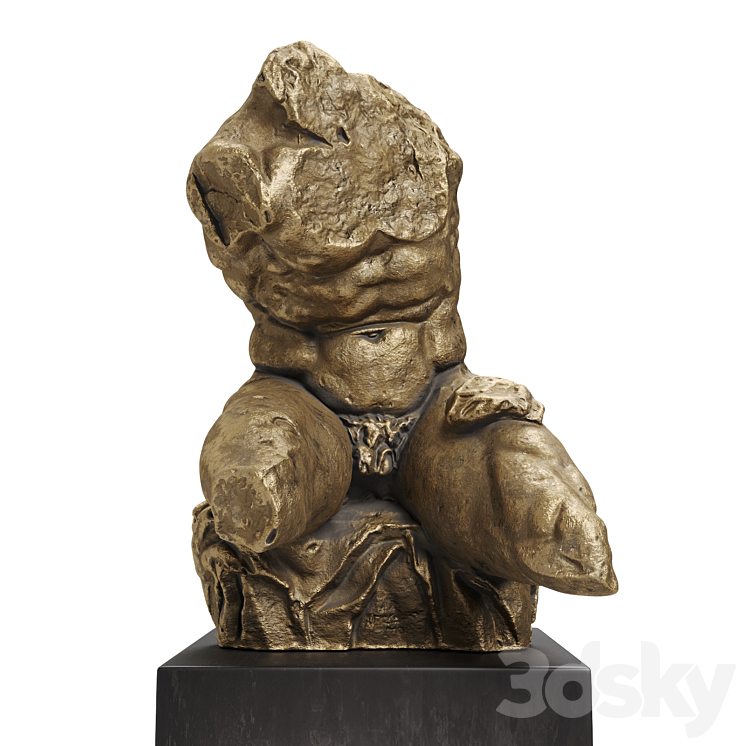 Belvedere Torso sculpture bronze 3DS Max Model - thumbnail 2