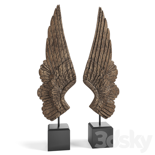 Bentley and Bo Pair of Large Angel Wings 3ds Max - thumbnail 1