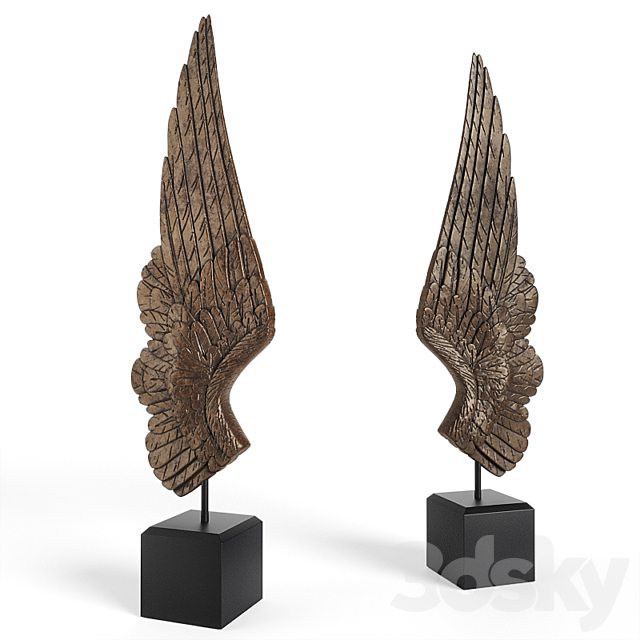 Bentley and Bo Pair of Large Angel Wings 3ds Max - thumbnail 2