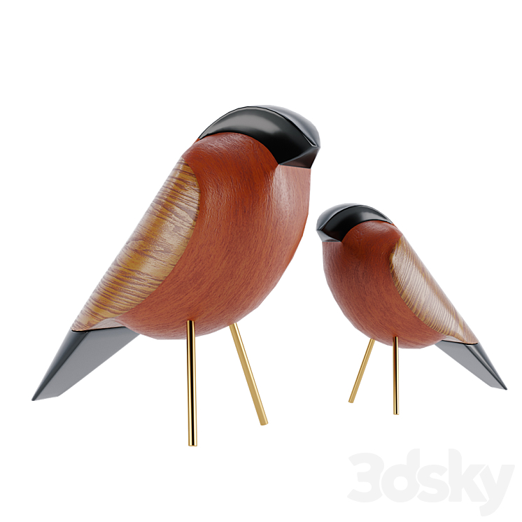 Bird sculpture set 3DS Max Model - thumbnail 2