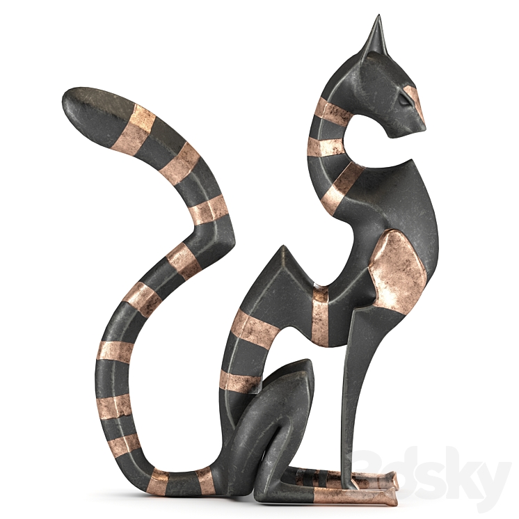 Black cheetah sculpture 3DS Max Model - thumbnail 1