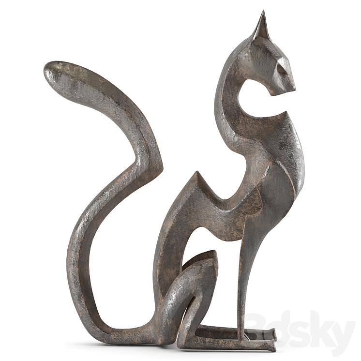 Black cheetah sculpture 3DS Max Model - thumbnail 2