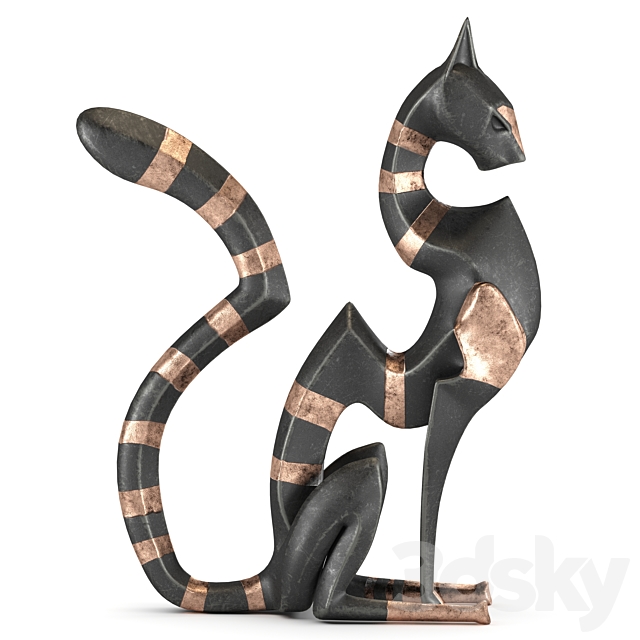 Black cheetah sculpture 3DSMax File - thumbnail 1