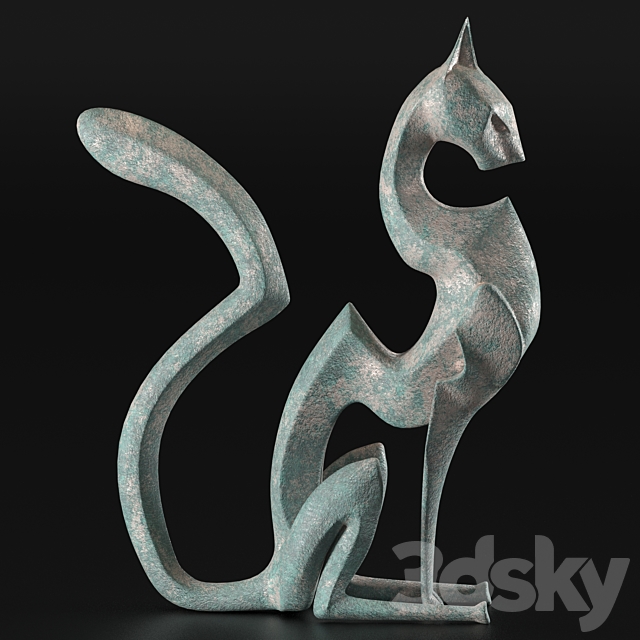 Black cheetah sculpture 3DSMax File - thumbnail 3