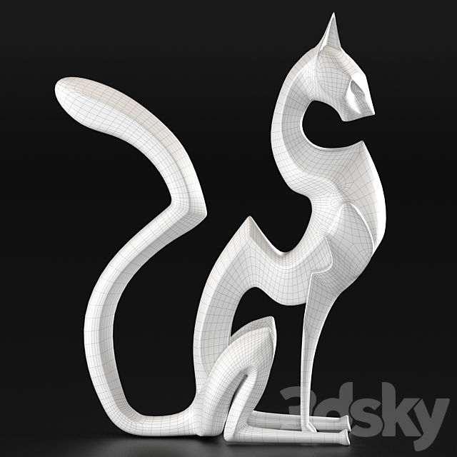 Black cheetah sculpture 3DSMax File - thumbnail 4