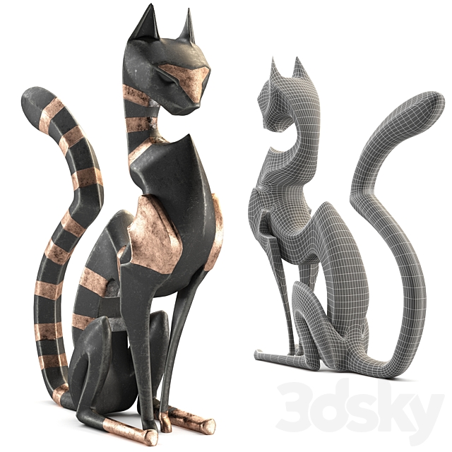 Black cheetah sculpture 3DSMax File - thumbnail 5