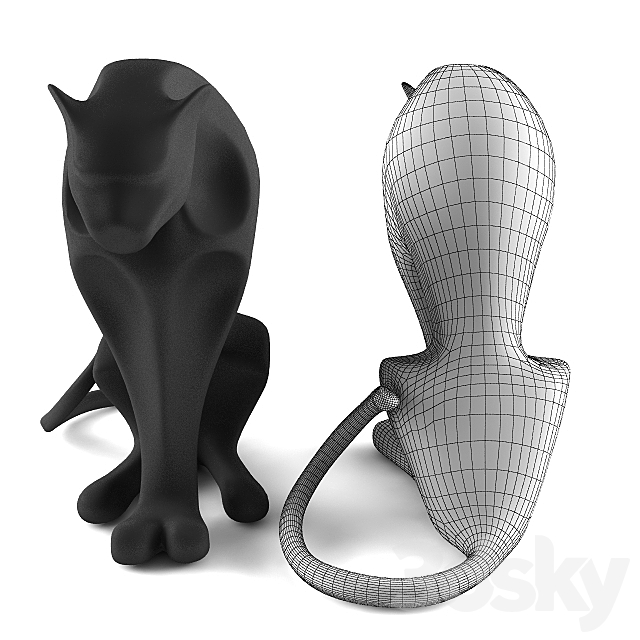 Black Panther Sculpture 3DSMax File - thumbnail 1