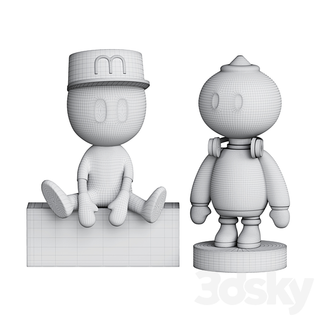 Black White Orange Character Kid’s Decor 3DSMax File - thumbnail 3