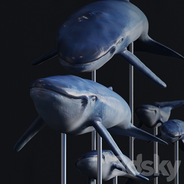 Blue whales 3DS Max Model - thumbnail 2