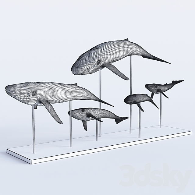 Blue whales 3DS Max Model - thumbnail 3