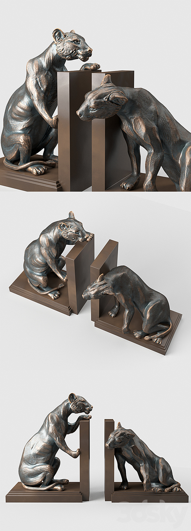 Bookend Lioness set of 2 Eichholtz 3DS Max Model - thumbnail 2