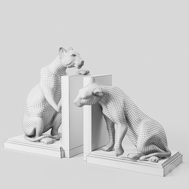 Bookend Lioness set of 2 Eichholtz 3DS Max Model - thumbnail 3