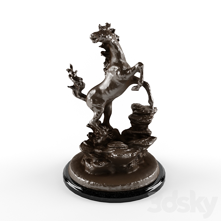 Bronze horse statuette 3DS Max - thumbnail 1