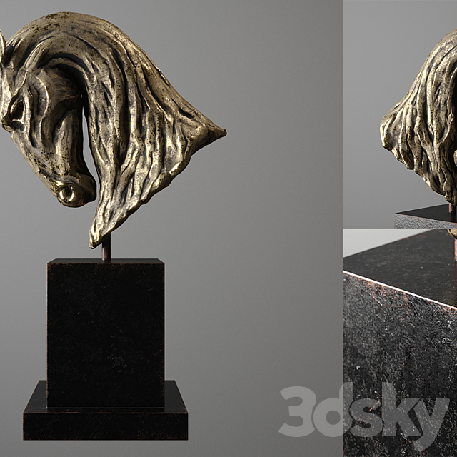 Bronze sculpture 3DS Max Model - thumbnail 2