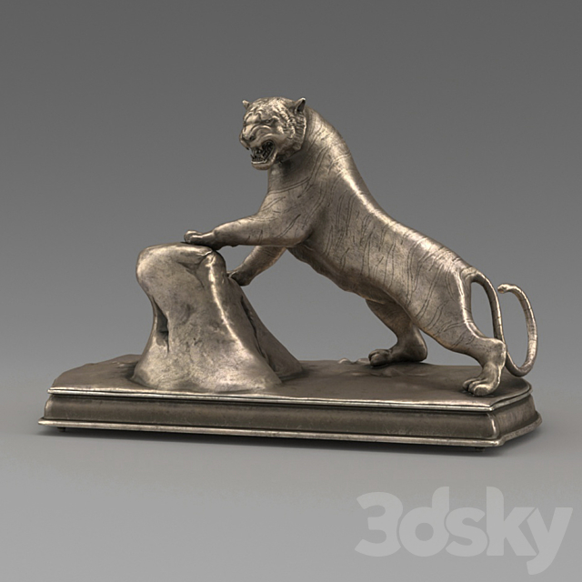 Bronze tiger 3ds Max - thumbnail 2