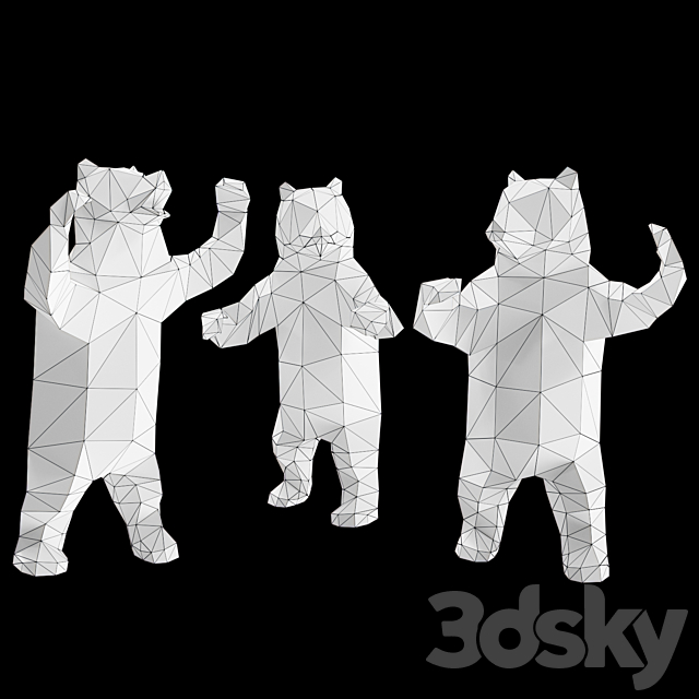 Brown bear low poly 3DSMax File - thumbnail 2