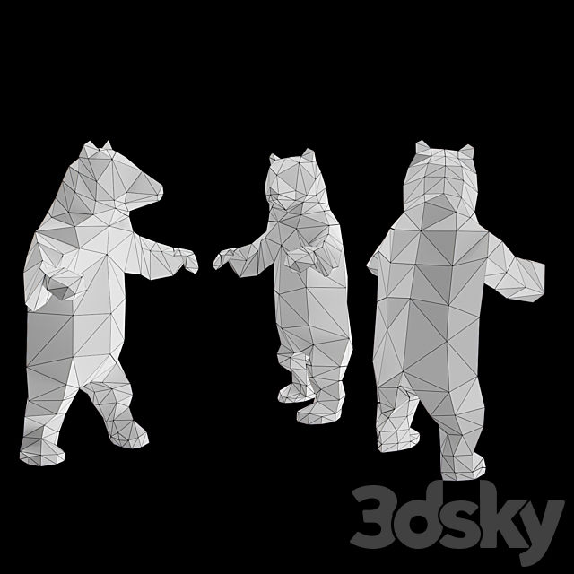 Brown bear low poly 3DSMax File - thumbnail 3