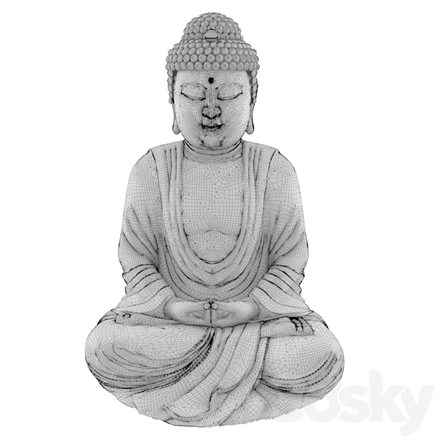 Buddha decoration statue 3DSMax File - thumbnail 2