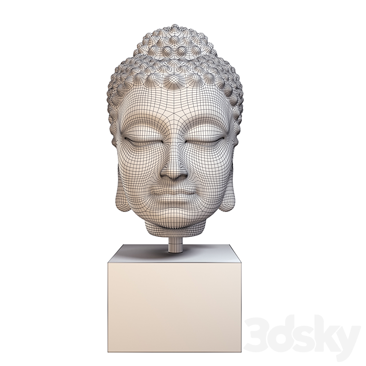 buddha head 3DS Max - thumbnail 2