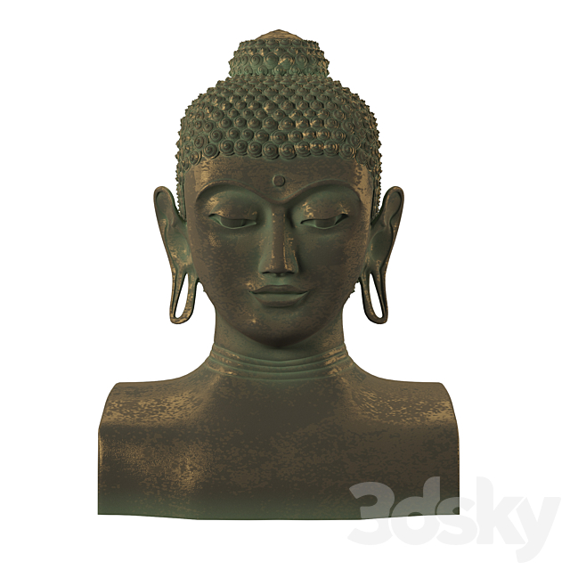 buddha head 3DS Max Model - thumbnail 2