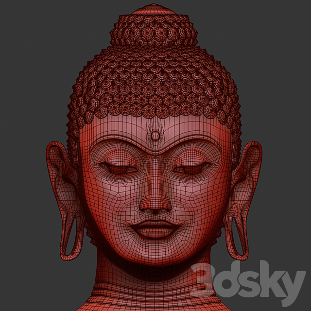 buddha head 3DS Max Model - thumbnail 3