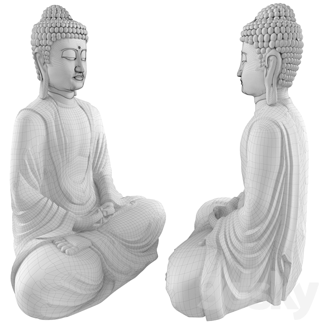 Buddha Sit Zin Statue 3ds Max - thumbnail 2