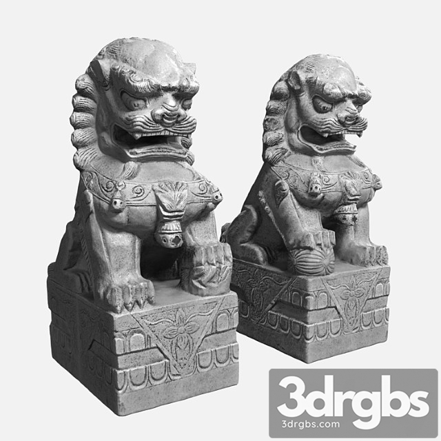 Buddhas lions 3dsmax Download - thumbnail 1