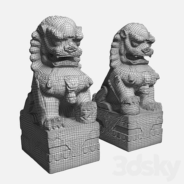 Buddhas Lions 3DSMax File - thumbnail 3