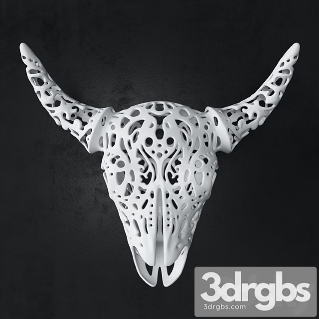 Buffalo 3d Skull Tallado 3dsmax Download - thumbnail 1