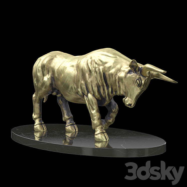 Bull sculpture 3DS Max - thumbnail 2