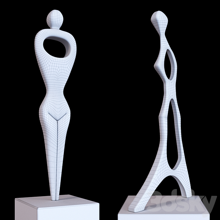 Burlini Alfredo woman sculptures 3DS Max - thumbnail 2