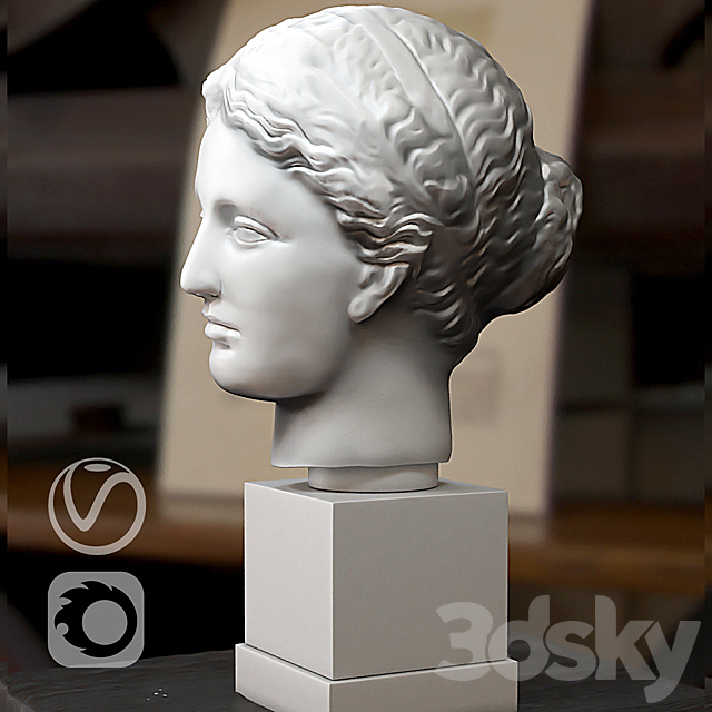 Bust of Aphrodite (vray + corona) 3ds Max - thumbnail 1