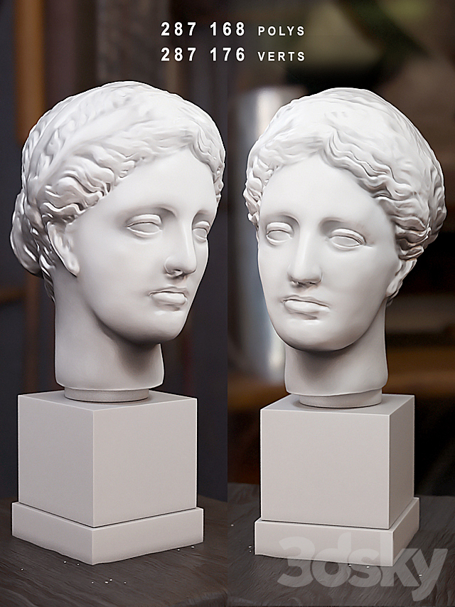 Bust of Aphrodite (vray + corona) 3ds Max - thumbnail 2