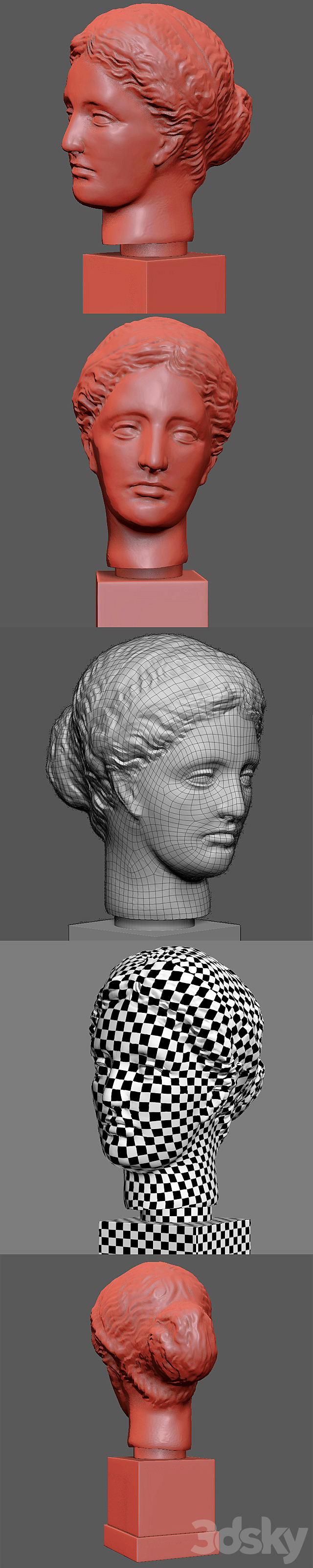 Bust of Aphrodite (vray + corona) 3ds Max - thumbnail 3