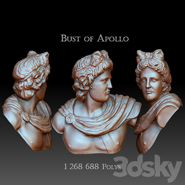 Bust of Apollo 3DSMax File - thumbnail 2