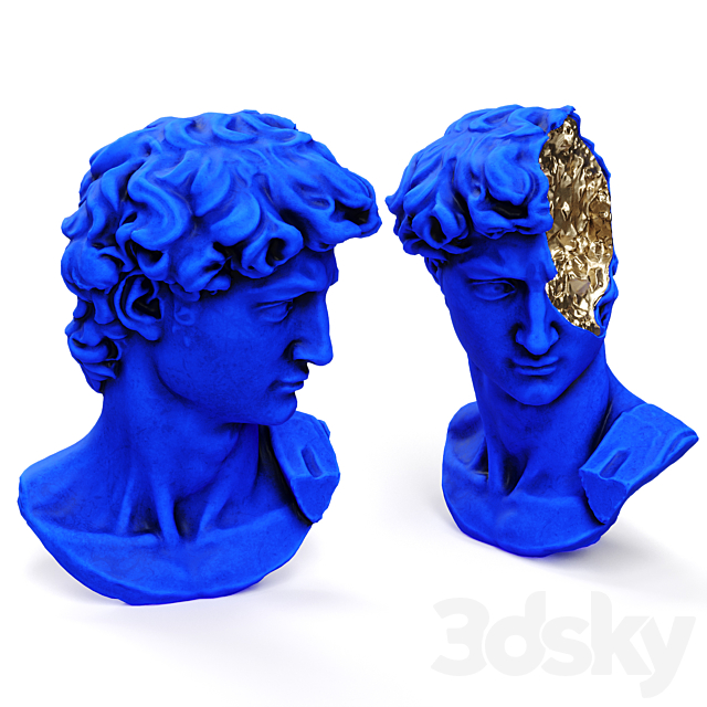 Bust of david michelangelo halfhead 3DSMax File - thumbnail 3