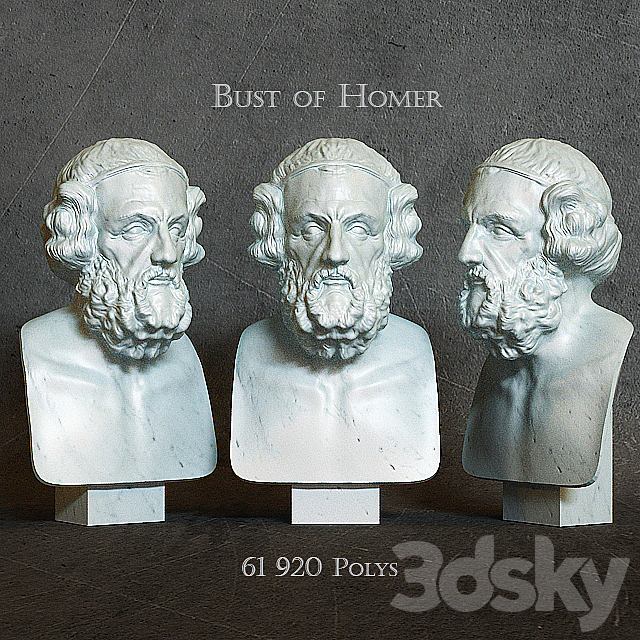 Bust of Homer 3DSMax File - thumbnail 1