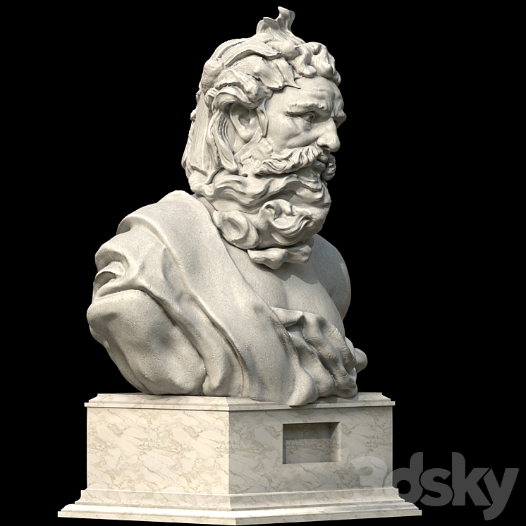 Bust of Neptune 3DS Max - thumbnail 2