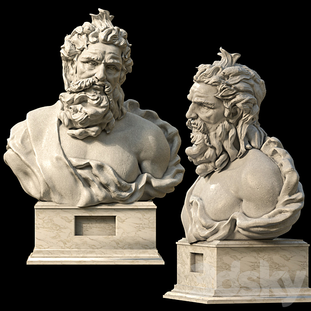 Bust of Neptune 3DSMax File - thumbnail 1