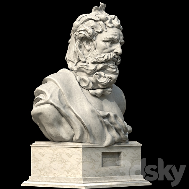 Bust of Neptune 3DSMax File - thumbnail 2