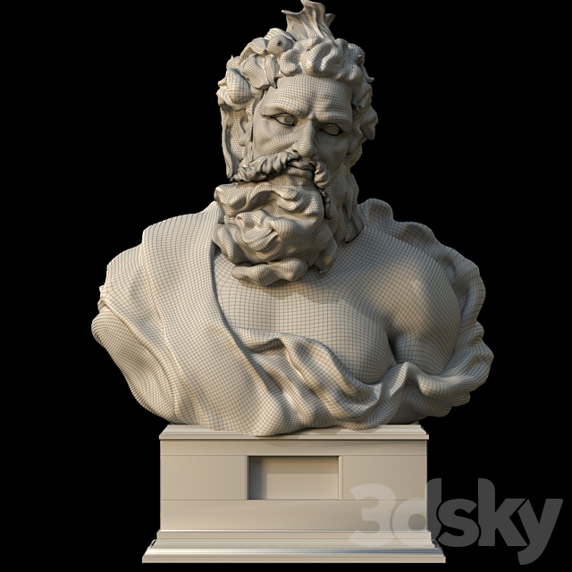 Bust of Neptune 3DSMax File - thumbnail 4