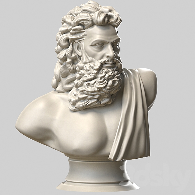 Bust of Zeus 3ds Max - thumbnail 2