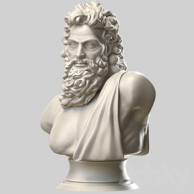 Bust of Zeus 3ds Max - thumbnail 3