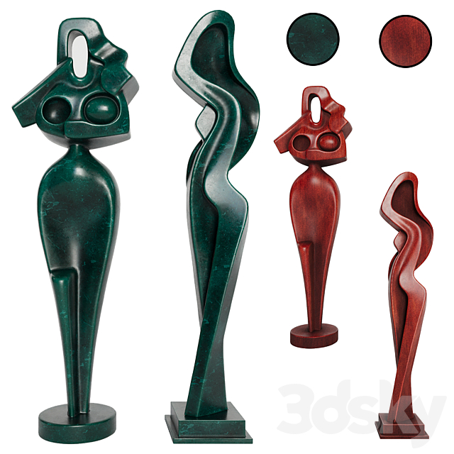 carved women figures 3ds Max - thumbnail 1