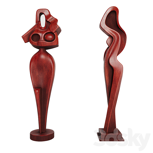 carved women figures 3ds Max - thumbnail 2