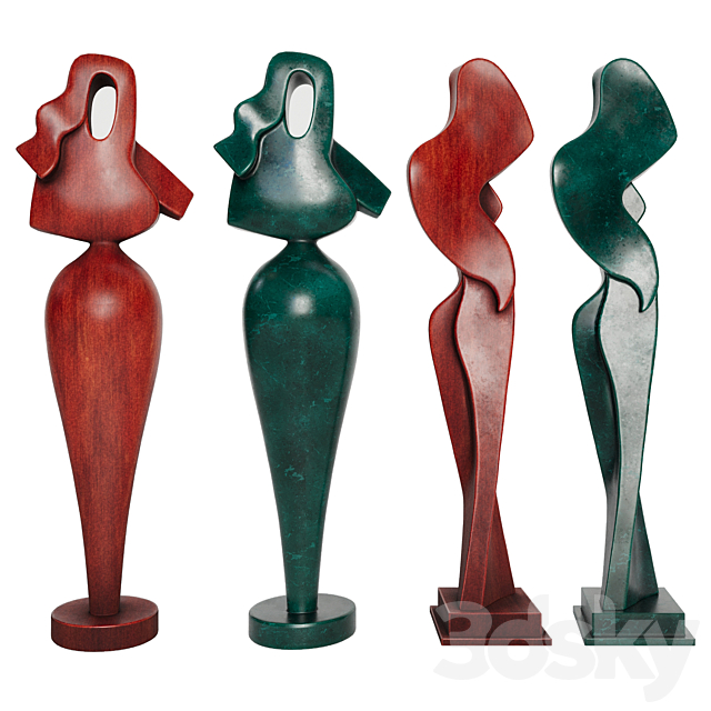 carved women figures 3ds Max - thumbnail 3