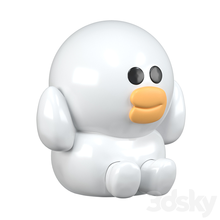 Ceramic figurine Duckling 3DS Max Model - thumbnail 1