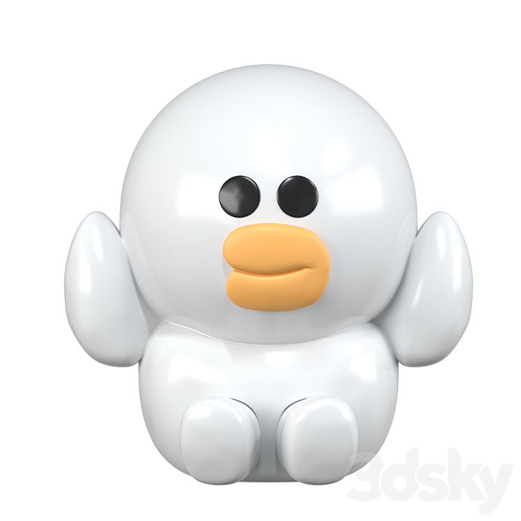 Ceramic figurine Duckling 3DS Max Model - thumbnail 2